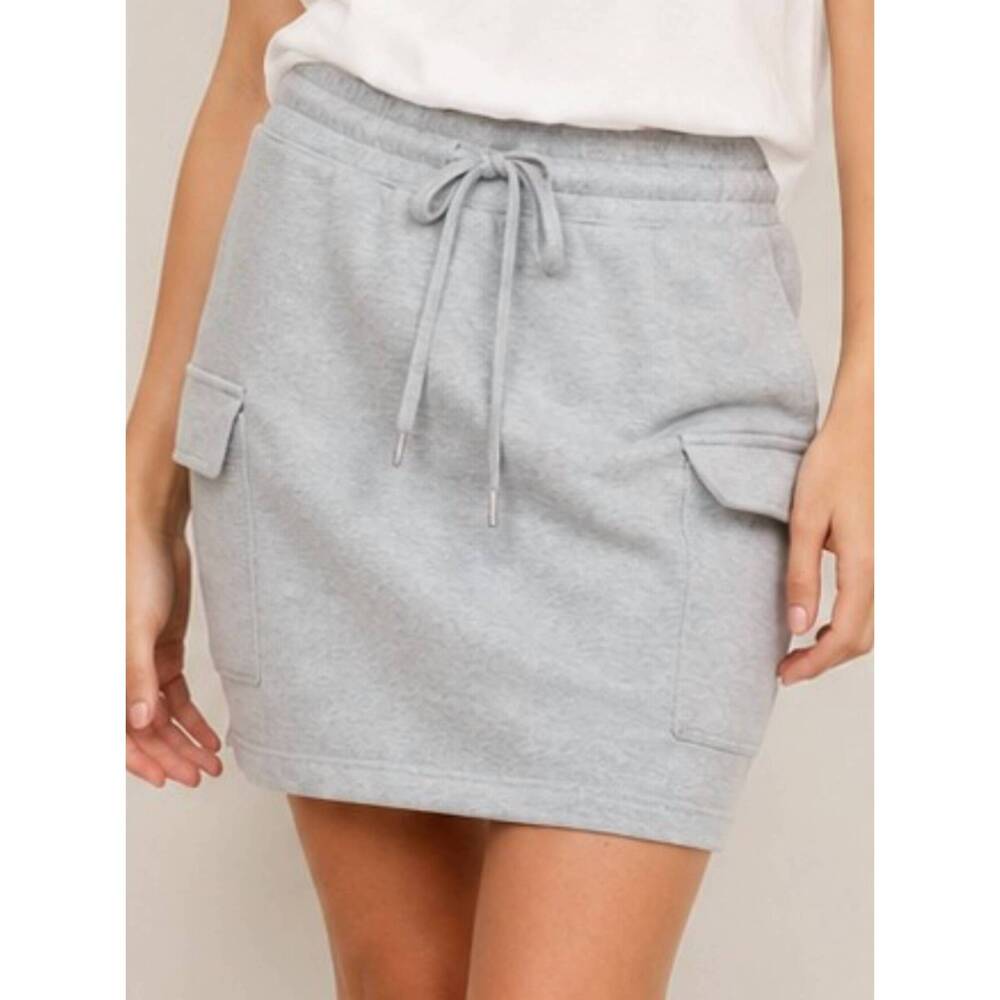 NEW LAMADE mini cargo skirt in heather grey